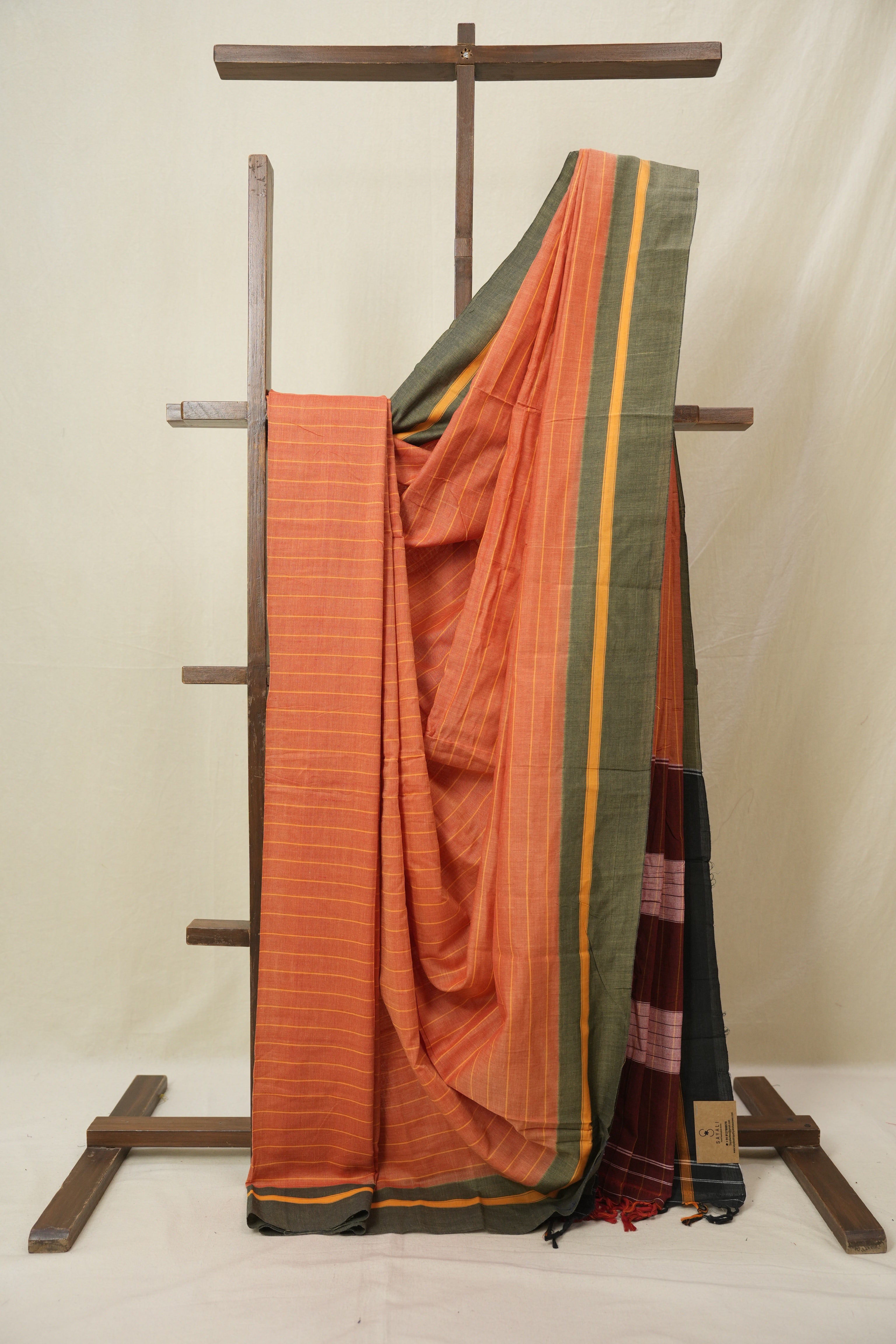 Orange Cotton Ilkal Saree - SROCIS1000