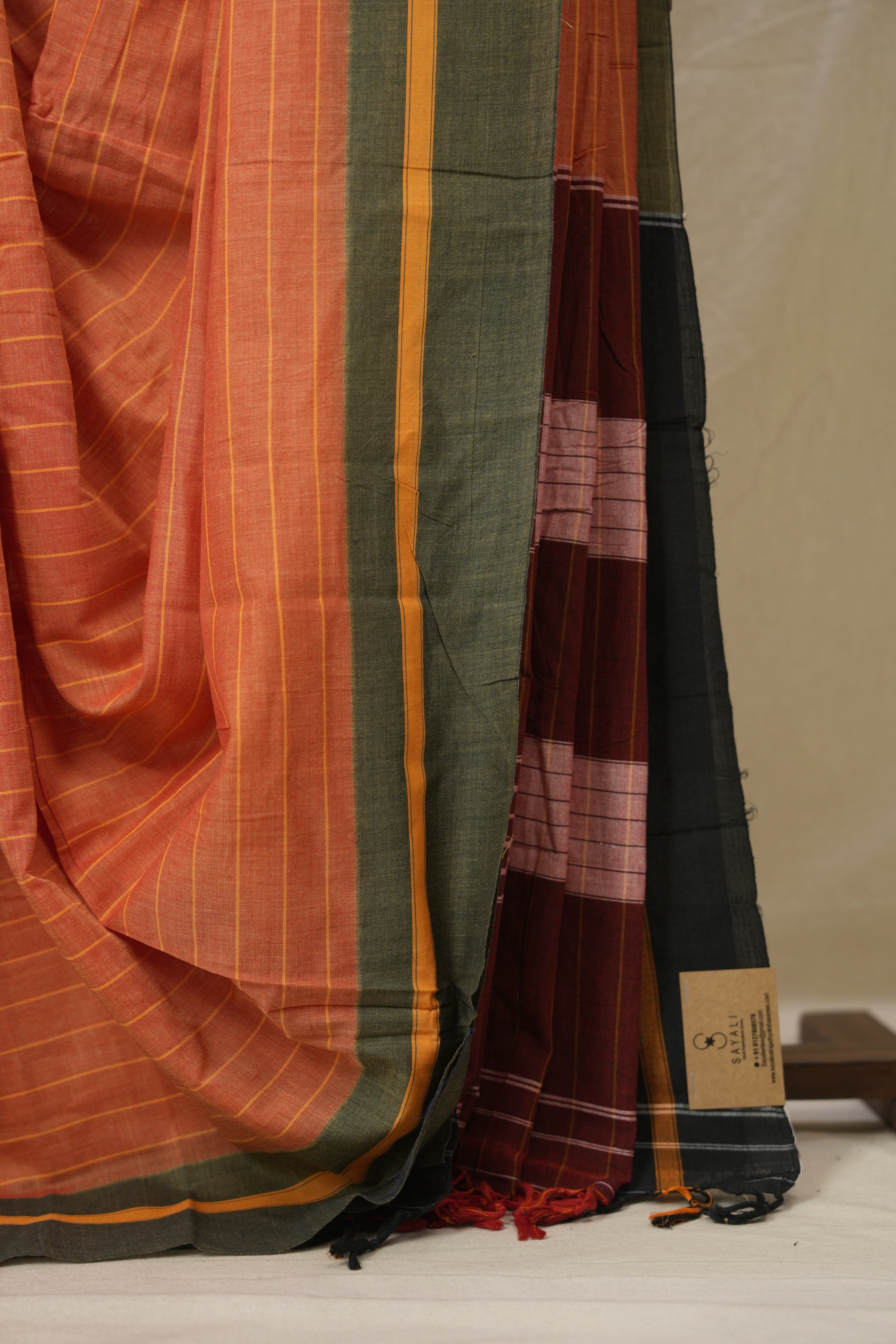 Orange Cotton Ilkal Saree - SROCIS1000