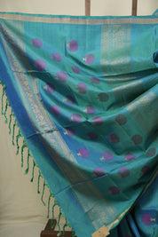 Peacock Blue Soft Silk Saree - SRPBSSS492