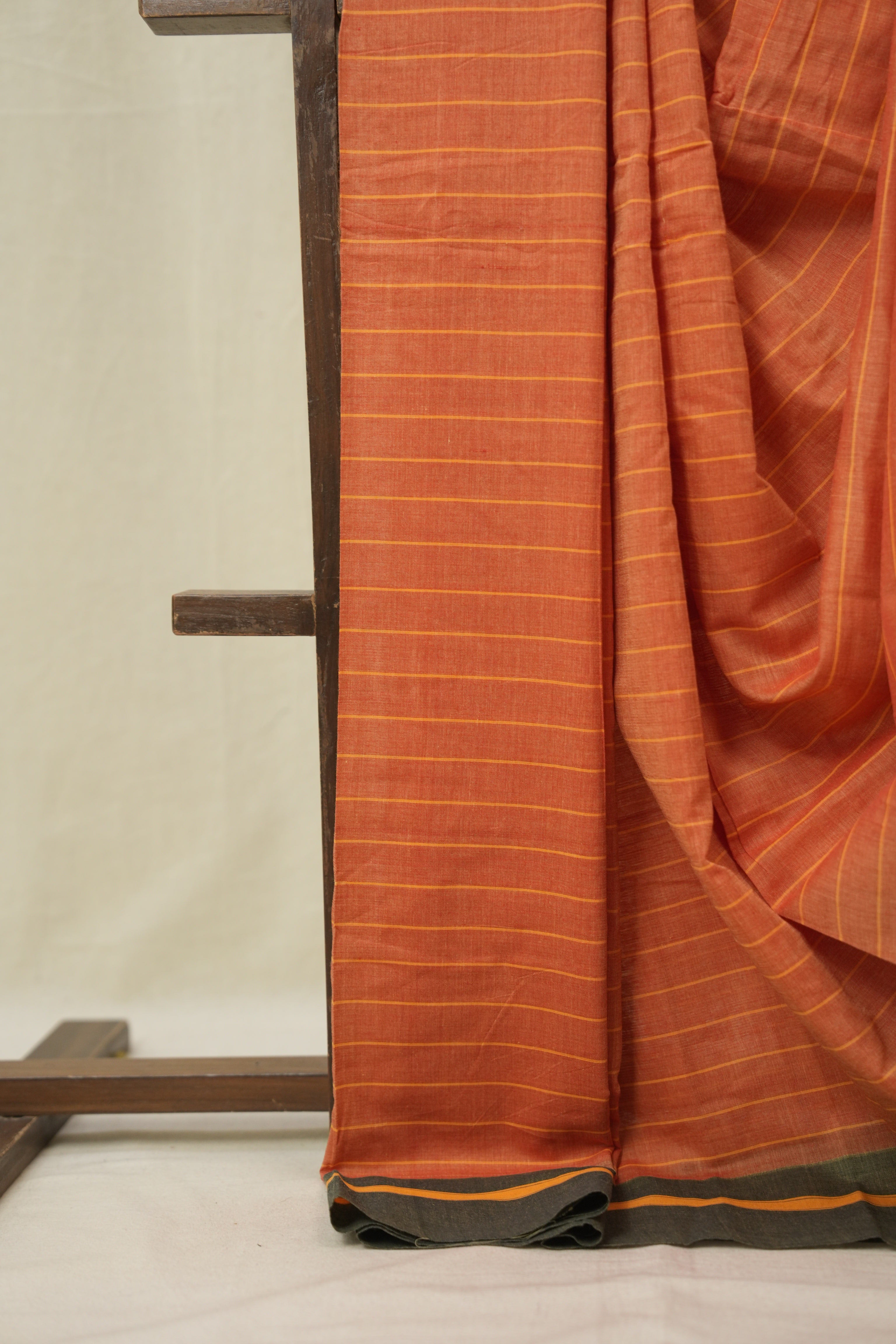 Orange Cotton Ilkal Saree - SROCIS1000