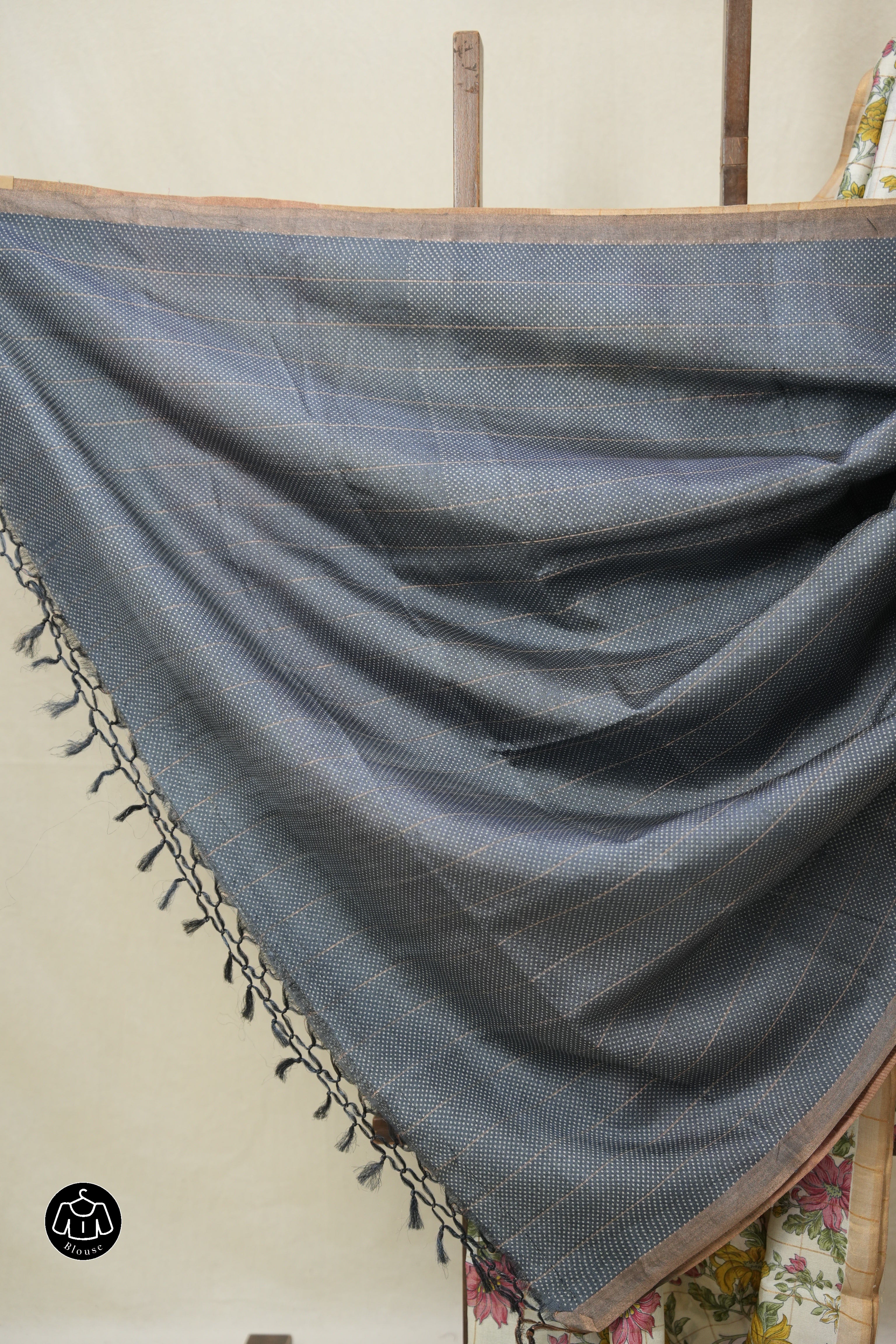 Off White Printed Tussar Silk Saree - SRCPTSS033