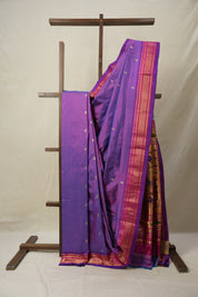Two Tone Purple Silk Paithani Saree - SRTTPSPS761