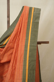 Orange Cotton Ilkal Saree - SROCIS1000