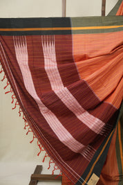Orange Cotton Ilkal Saree - SROCIS1000