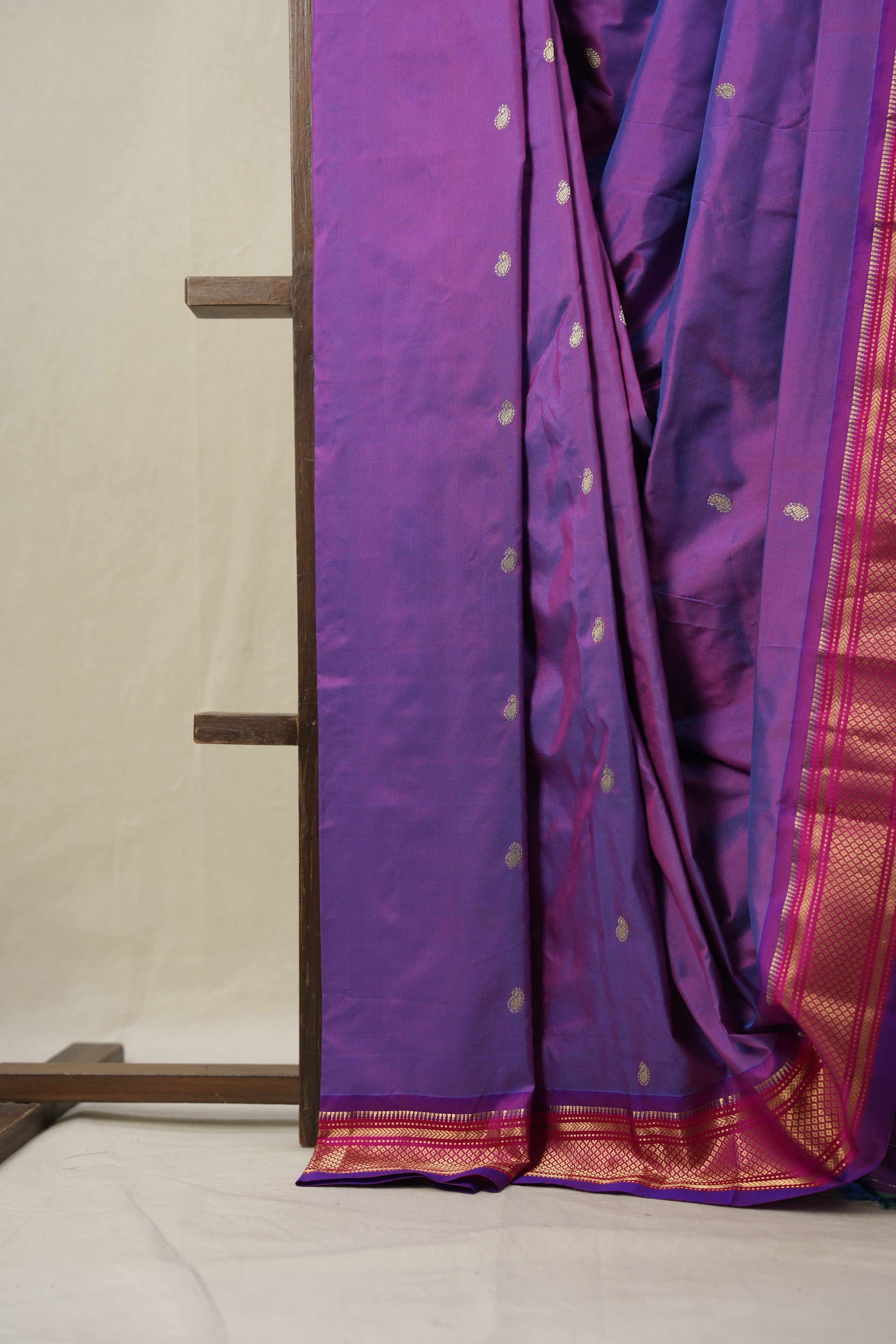 Two Tone Purple Silk Paithani Saree - SRTTPSPS761
