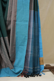 Bottle Green Cotton Ilkal Saree - SRBGCIS964