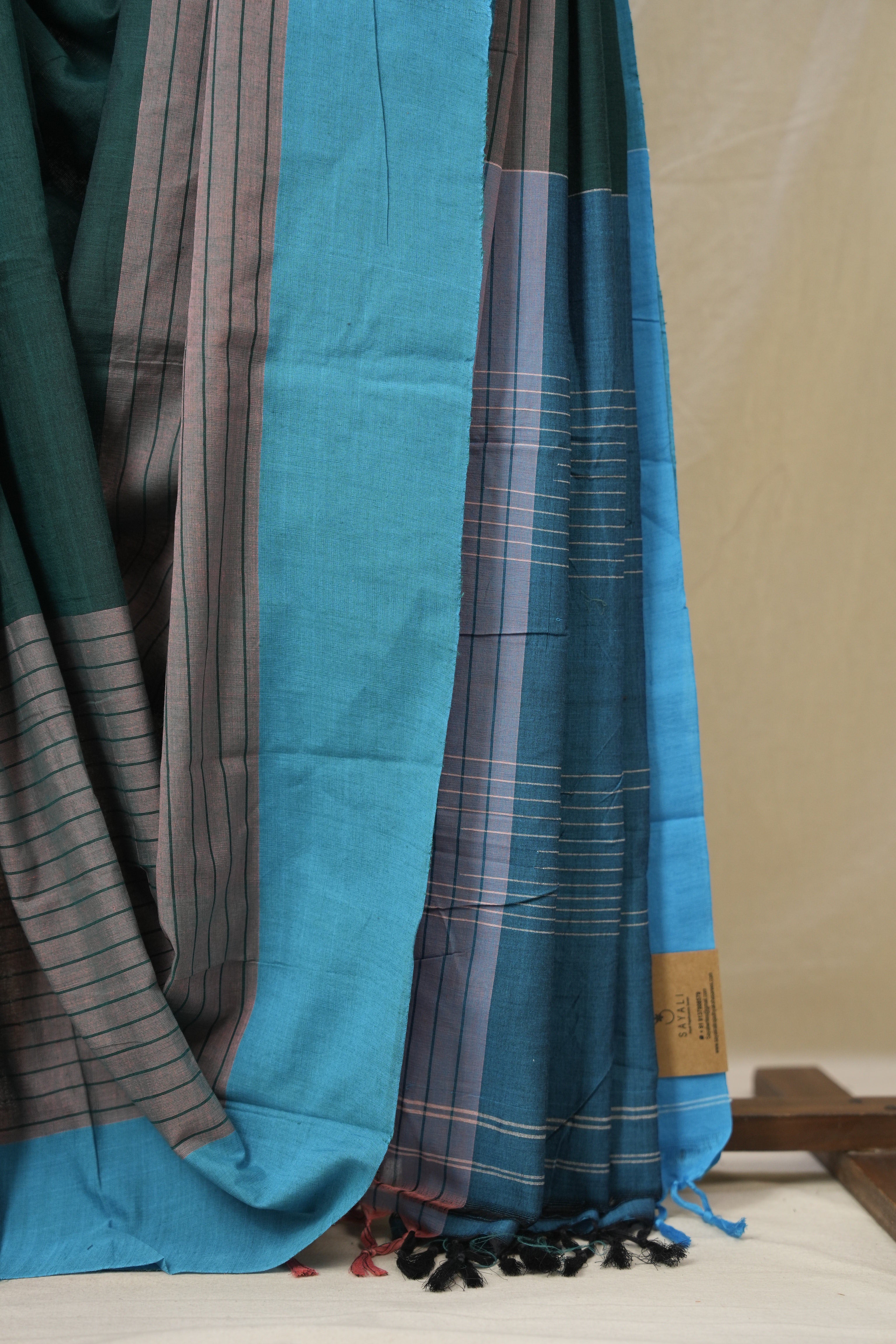 Bottle Green Cotton Ilkal Saree - SRBGCIS964
