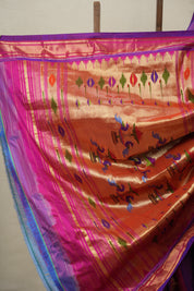 Two Tone Purple Silk Paithani Saree - SRTTPSPS761