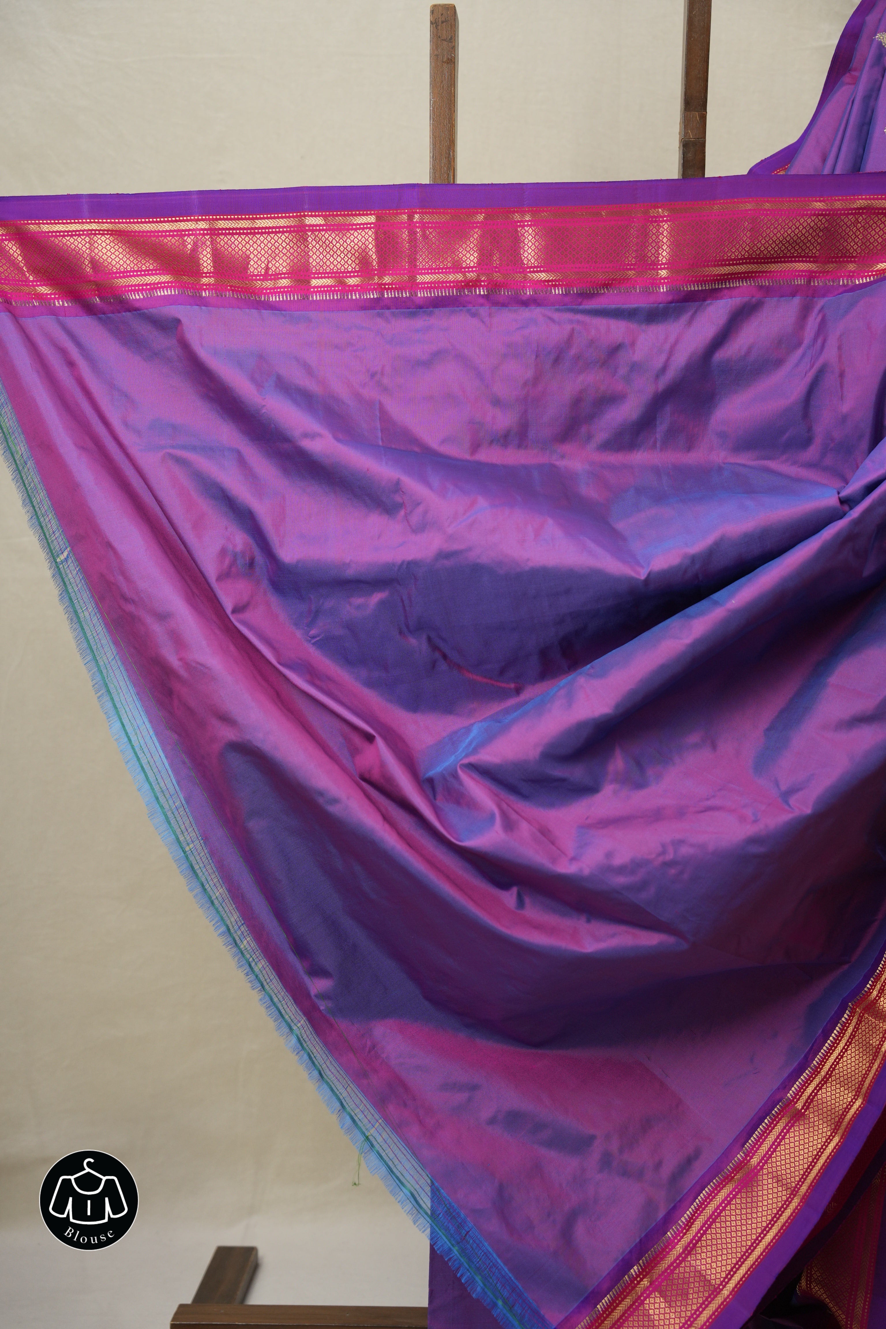 Two Tone Purple Silk Paithani Saree - SRTTPSPS761
