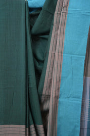 Bottle Green Cotton Ilkal Saree - SRBGCIS964
