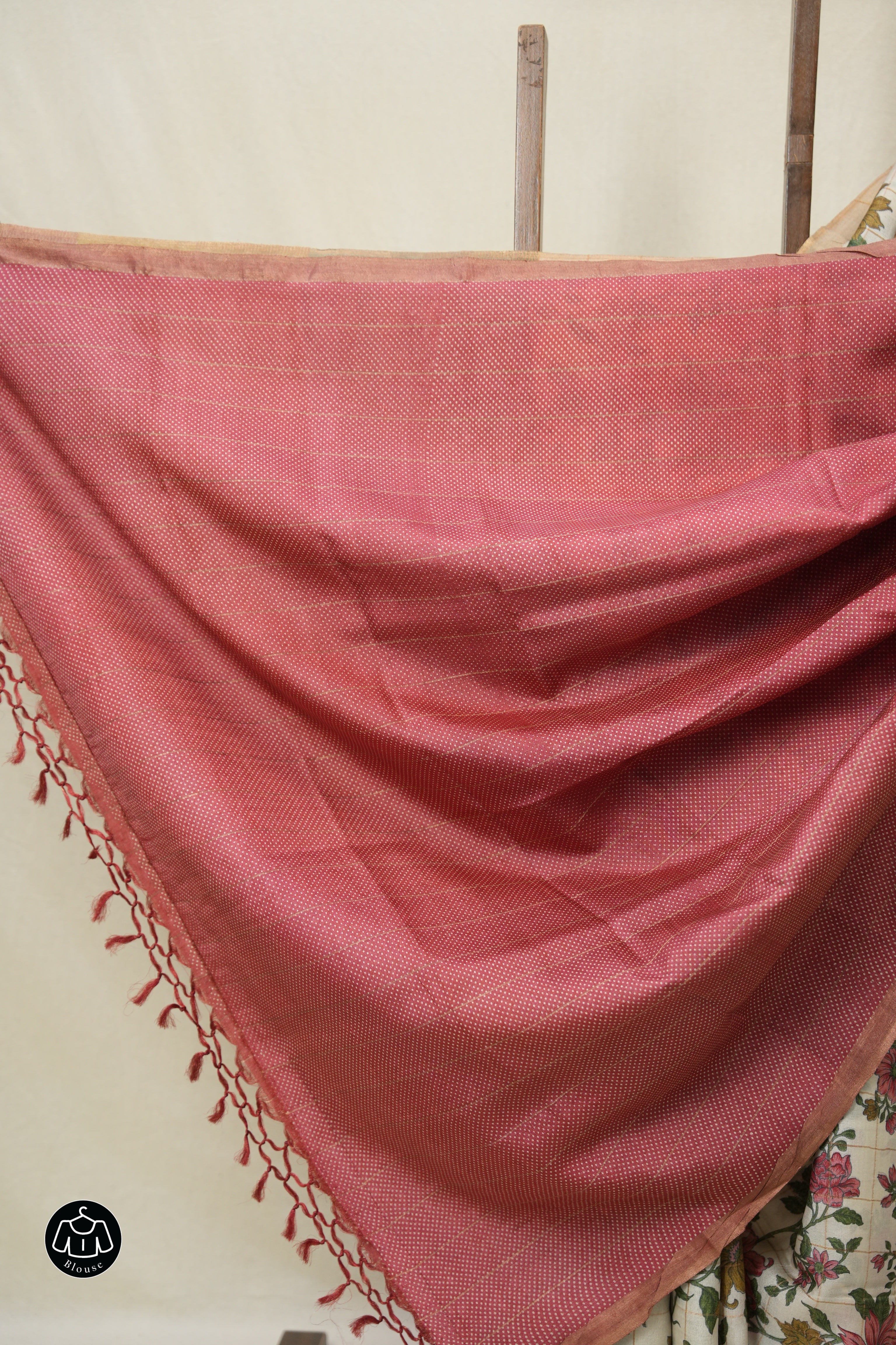 Cream Printed Tussar Silk Saree (DEFECT) - SRCPTSS104-PI
