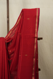 Red Maheshwari Saree - SRRMS610
