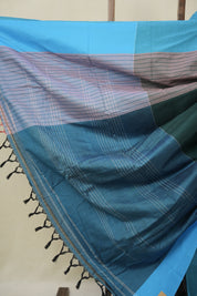 Bottle Green Cotton Ilkal Saree - SRBGCIS964