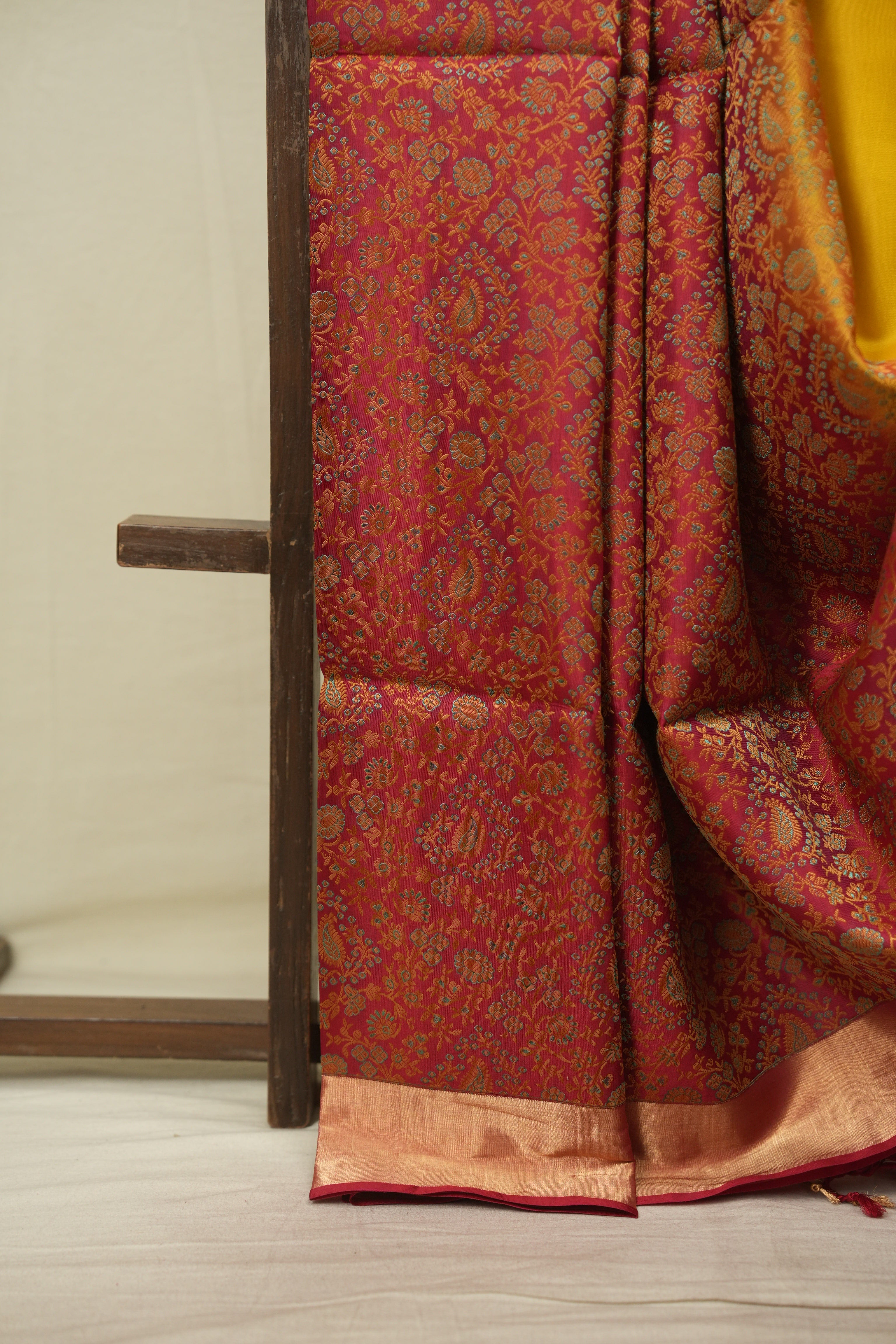 Red -Yellow Soft Silk Saree - SRRYSSS490