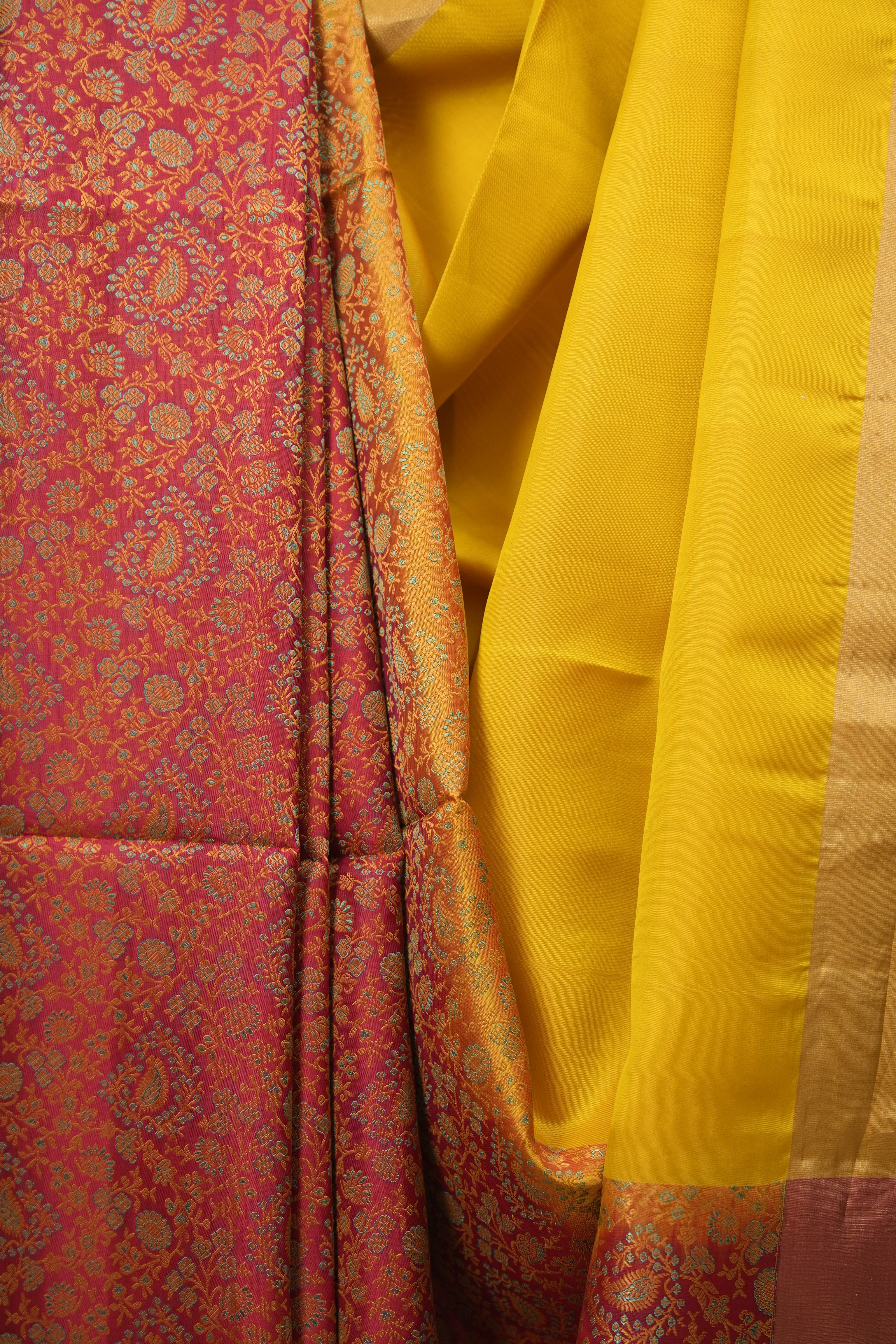 Red -Yellow Soft Silk Saree - SRRYSSS490