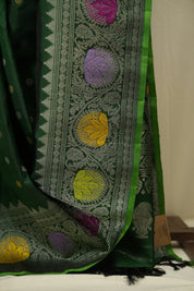 Bottle Green Gadwal Silk - SRBGGSS668