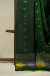 Bottle Green Gadwal Silk - SRBGGSS668