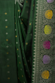 Bottle Green Gadwal Silk - SRBGGSS668