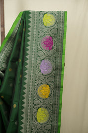 Bottle Green Gadwal Silk - SRBGGSS668