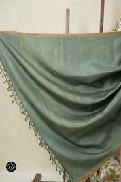 Cream Printed Tussar Silk Saree - SRCPTSS031