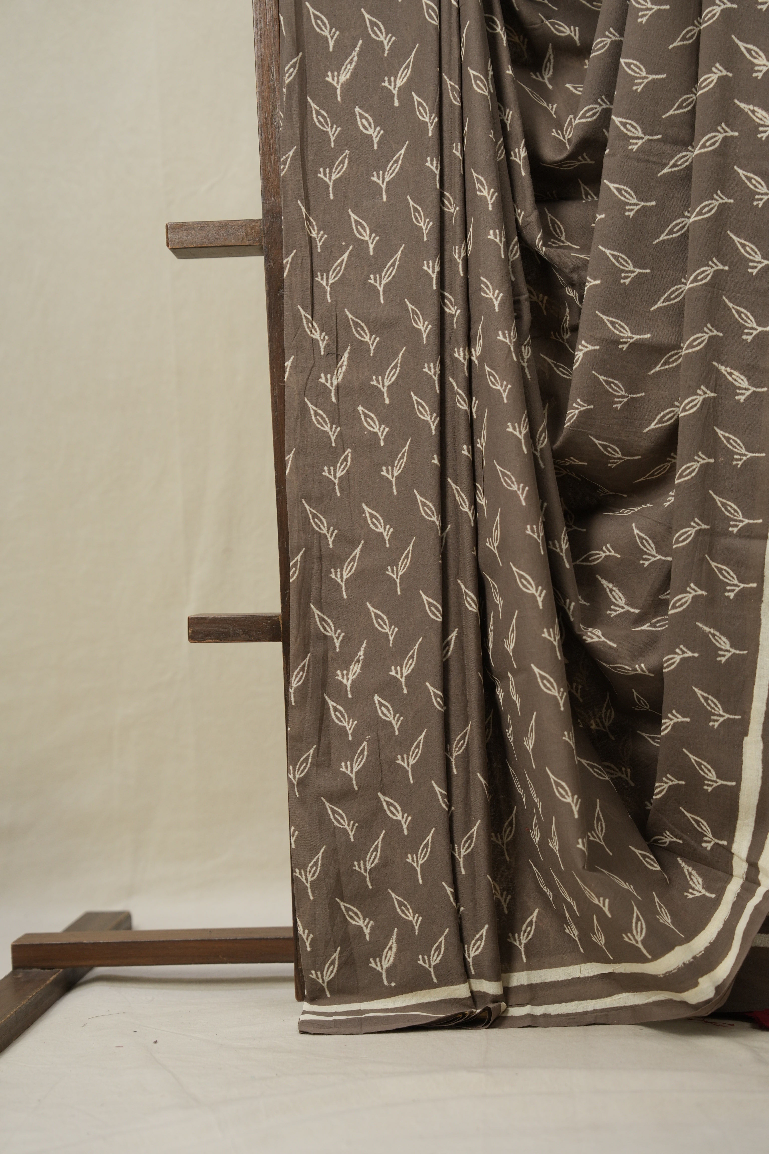 Slate Brown HBP Cotton Saree (DEFECT) - SRSBCS86-PI