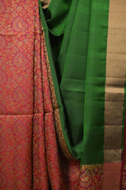 Red - Green Soft Silk Saree - SRRGSSS488