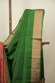 Red - Green Soft Silk Saree - SRRGSSS488