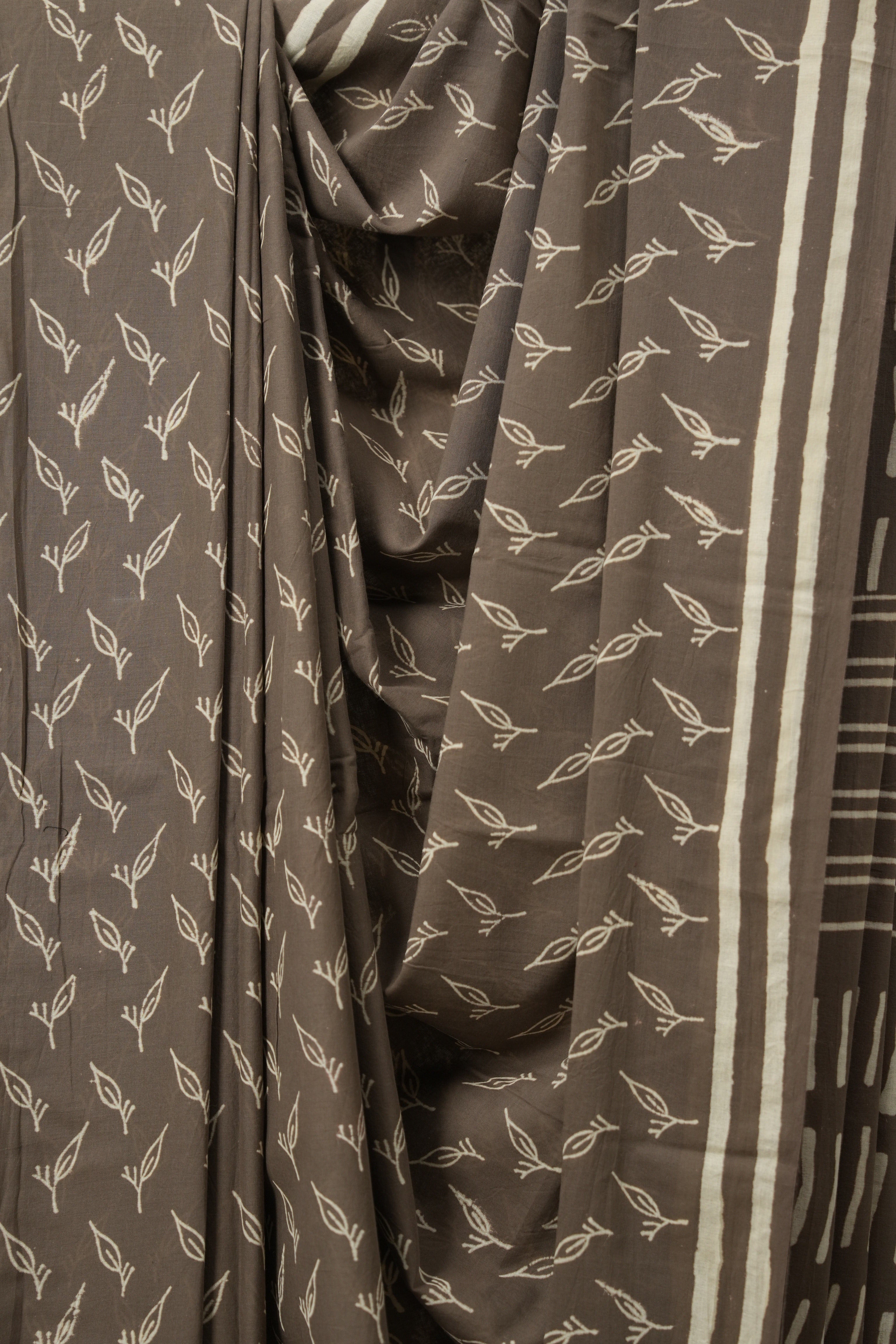 Slate Brown HBP Cotton Saree (DEFECT) - SRSBCS86-PI