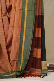 Orange Cotton Ilkal Saree - SROCIS983