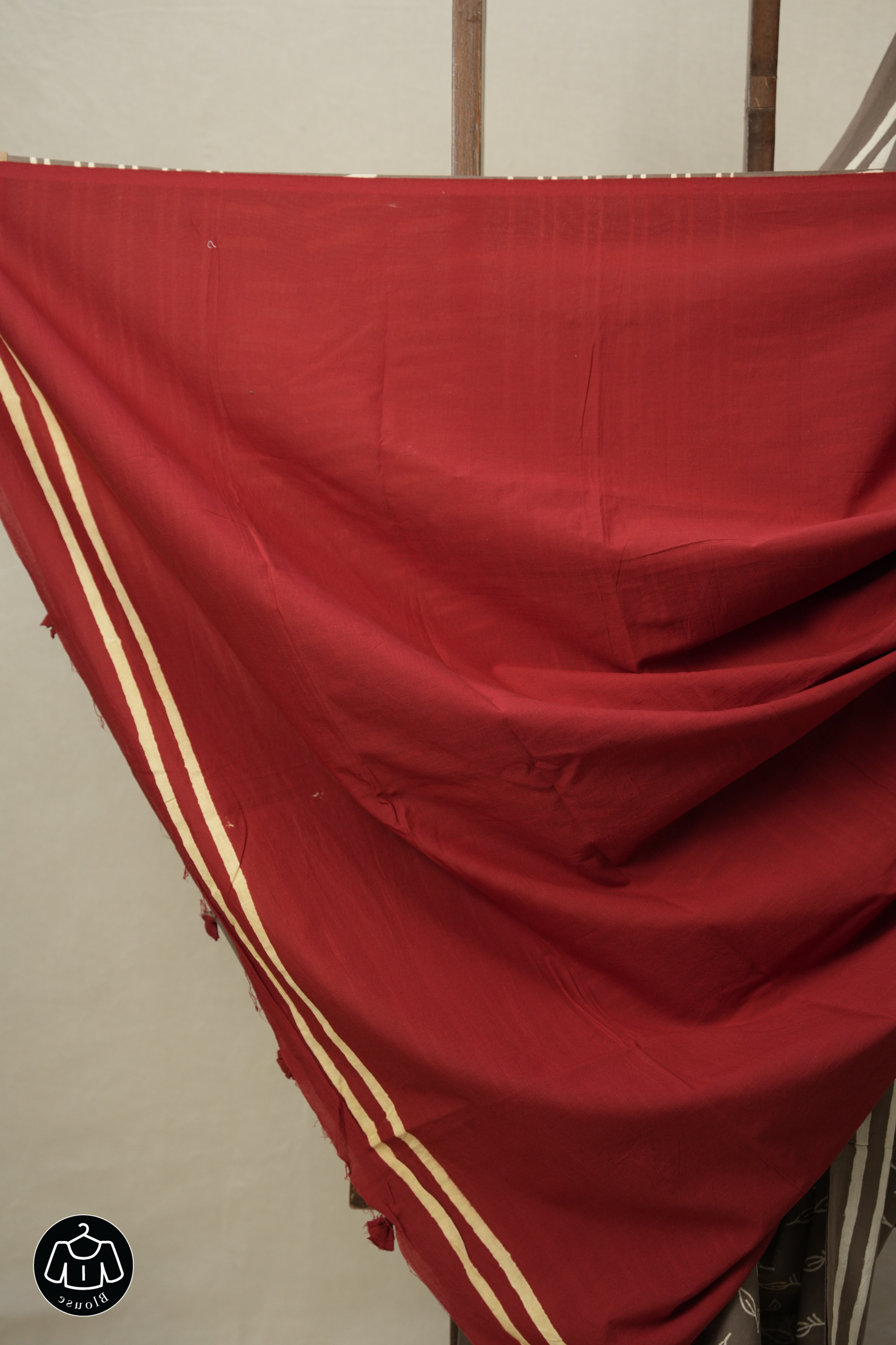 Slate Brown HBP Cotton Saree (DEFECT) - SRSBCS86-PI