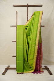 Parrot Green Soft Silk Saree - SRPGSSS390