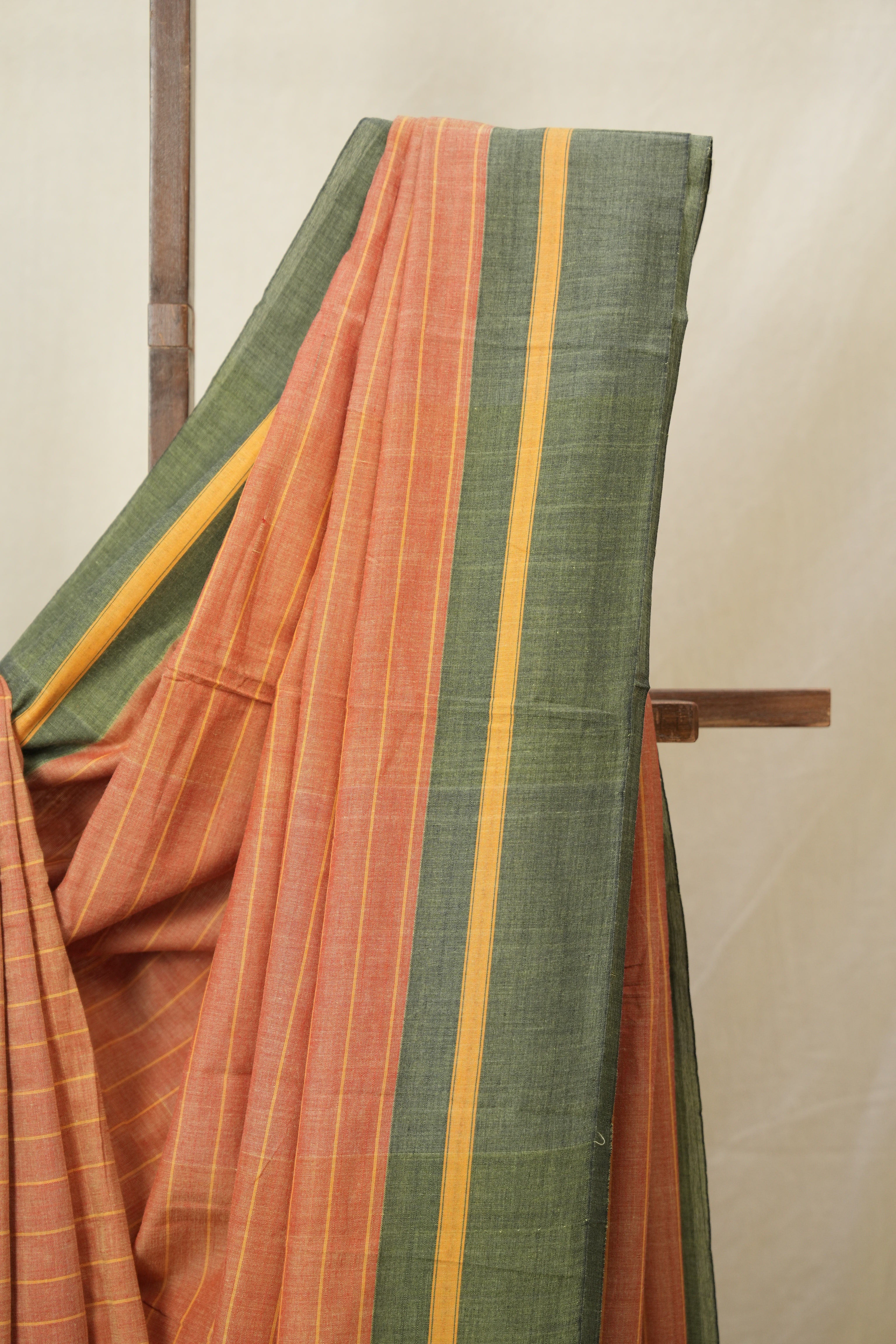 Orange Cotton Ilkal Saree - SROCIS983