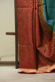 Red -Peacock Green Soft Silk Saree - SRRPGSSS489