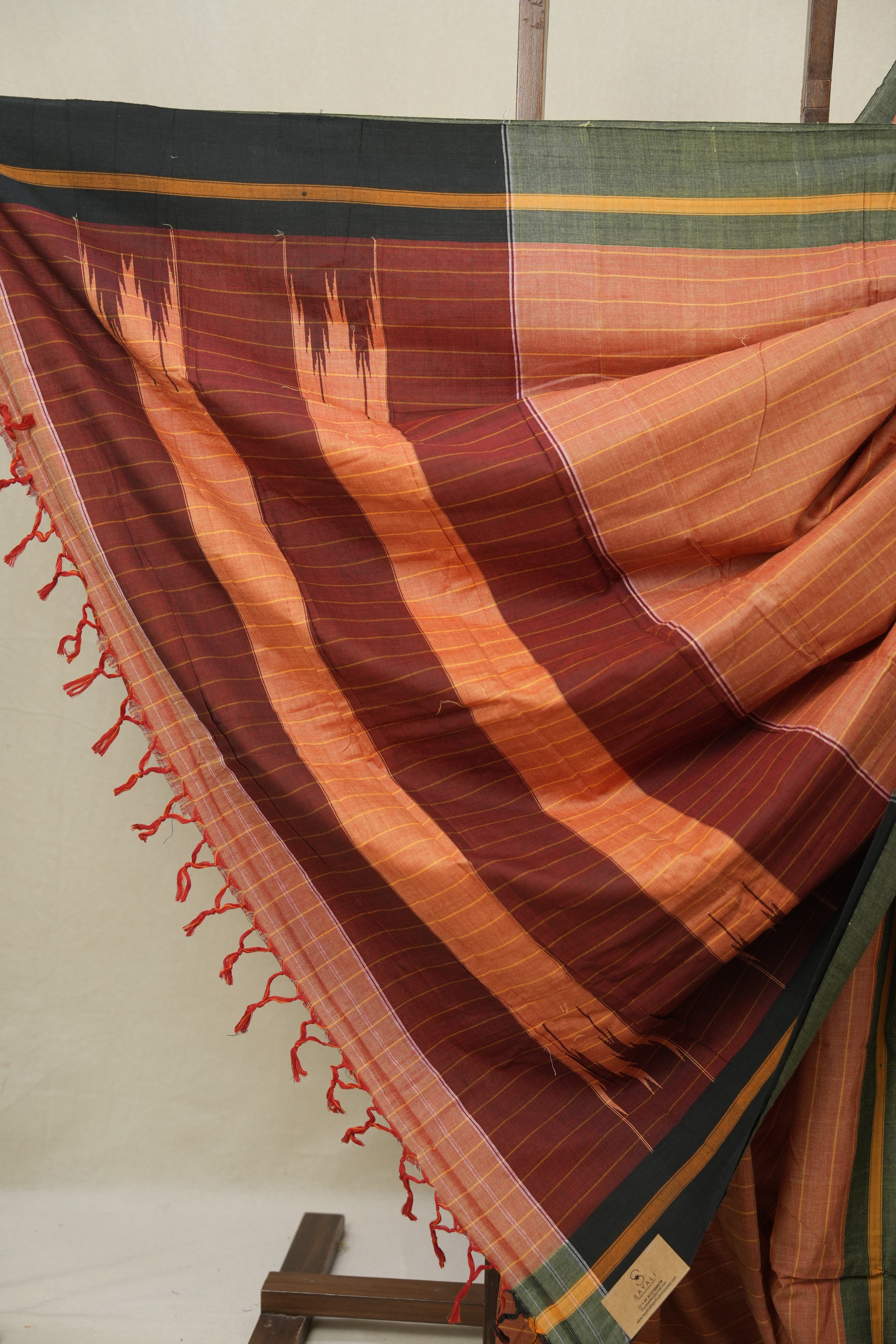Orange Cotton Ilkal Saree - SROCIS983