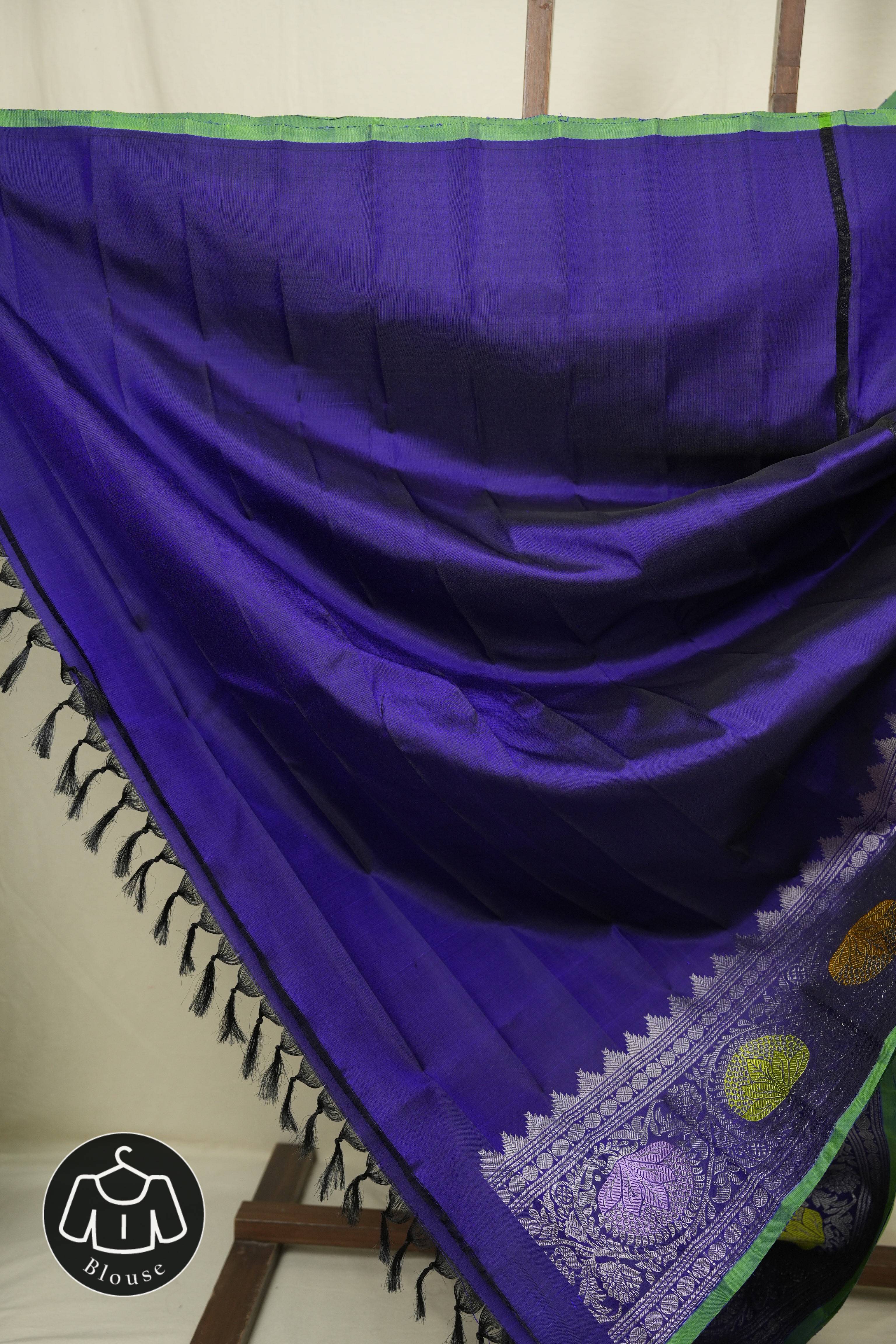 Blue Gadwal Silk Saree - SRBGSS660