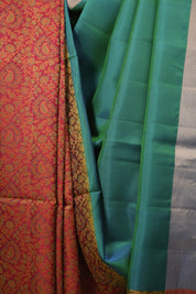 Red -Peacock Green Soft Silk Saree - SRRPGSSS489