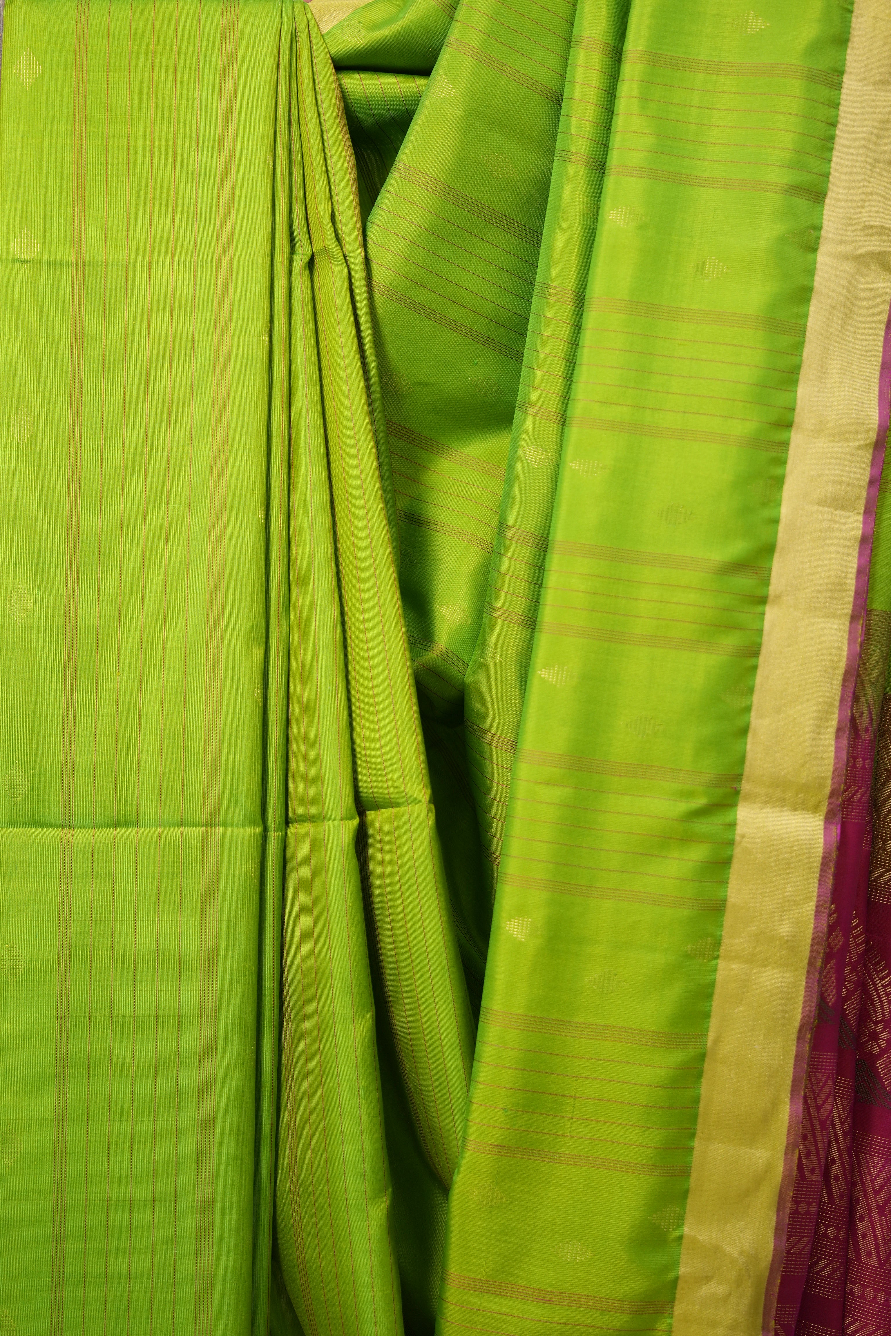 Parrot Green Soft Silk Saree - SRPGSSS390