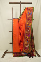 Orange Gadwal Silk Saree - SROGSS659