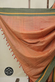 Orange Cotton Ilkal Saree - SROCIS983