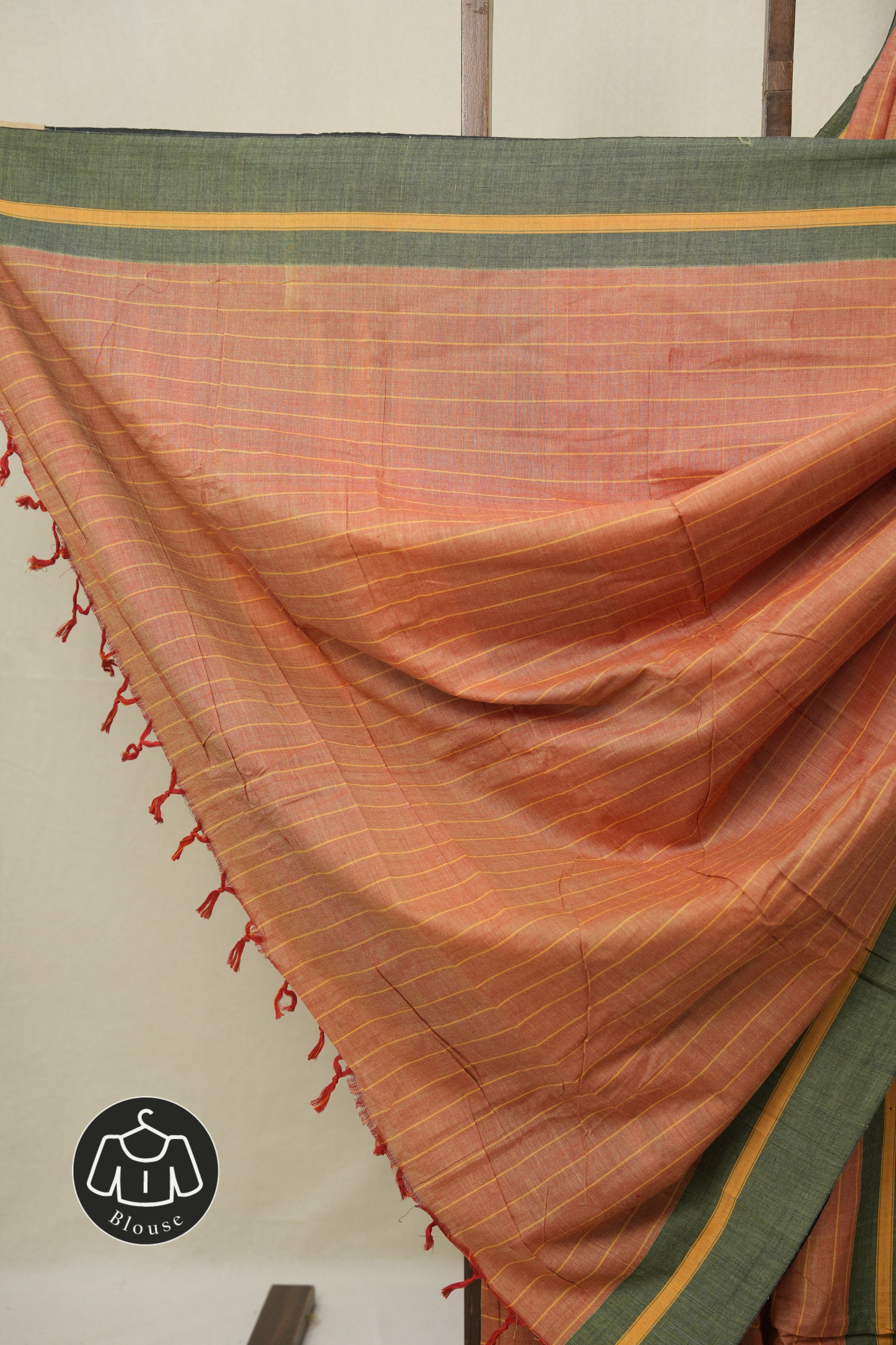 Orange Cotton Ilkal Saree - SROCIS983