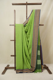 Parrot Green Cotton Ilkal Saree - SRPGCIS984