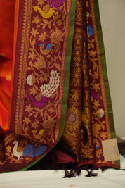 Orange Gadwal Silk Saree - SROGSS659