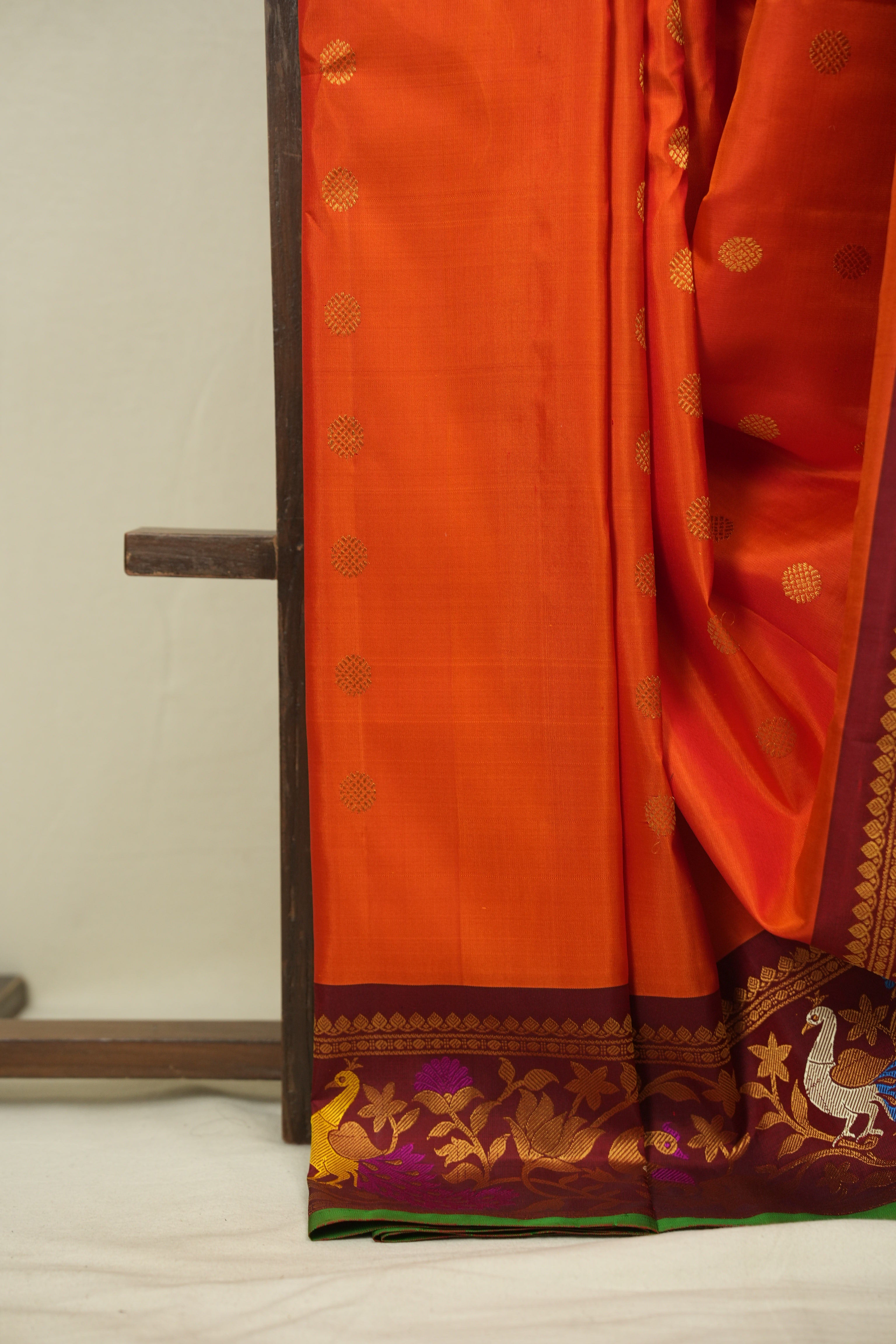 Orange Gadwal Silk Saree - SROGSS659