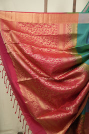Red -Peacock Green Soft Silk Saree - SRRPGSSS489