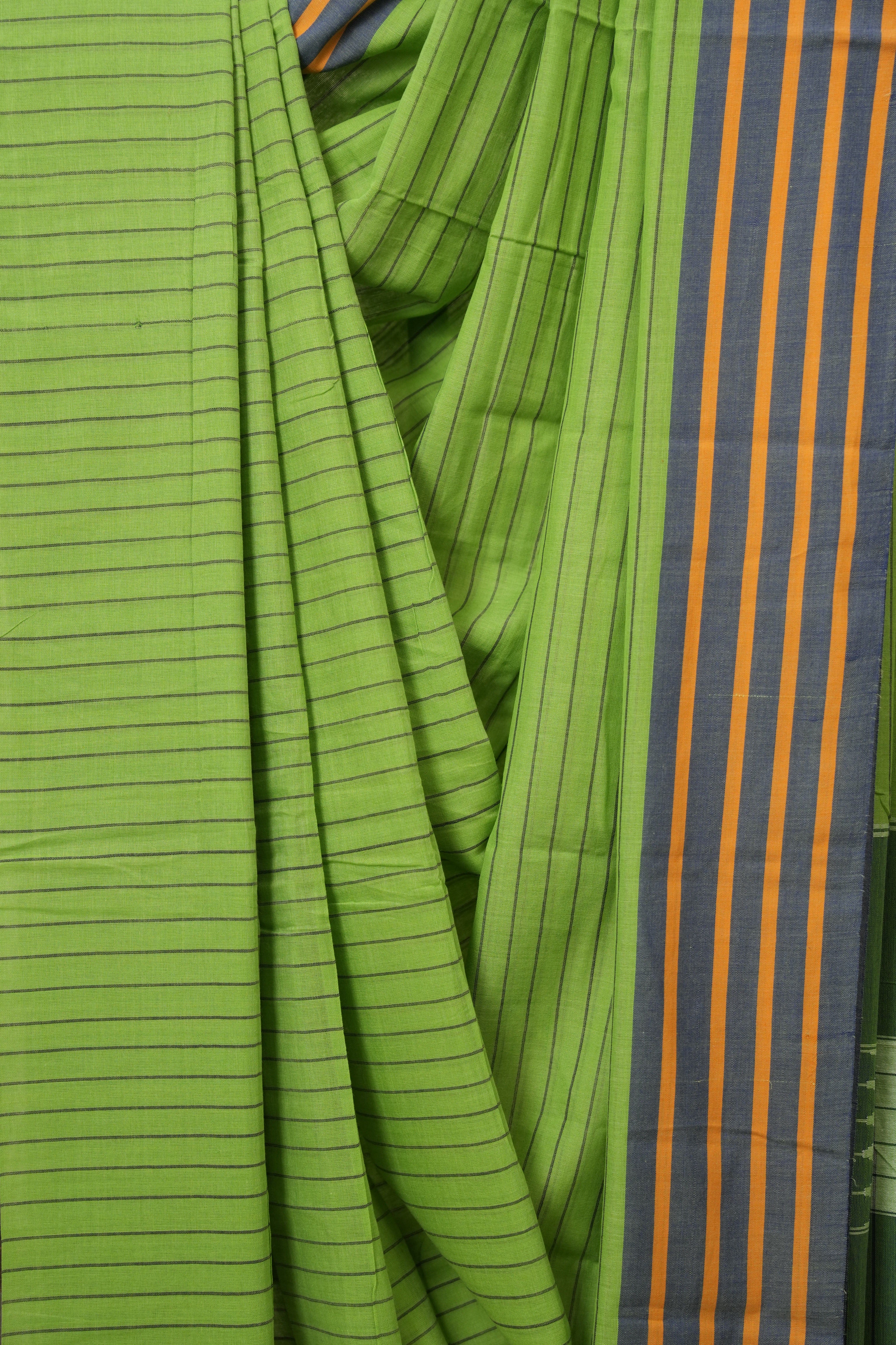 Parrot Green Cotton Ilkal Saree - SRPGCIS984