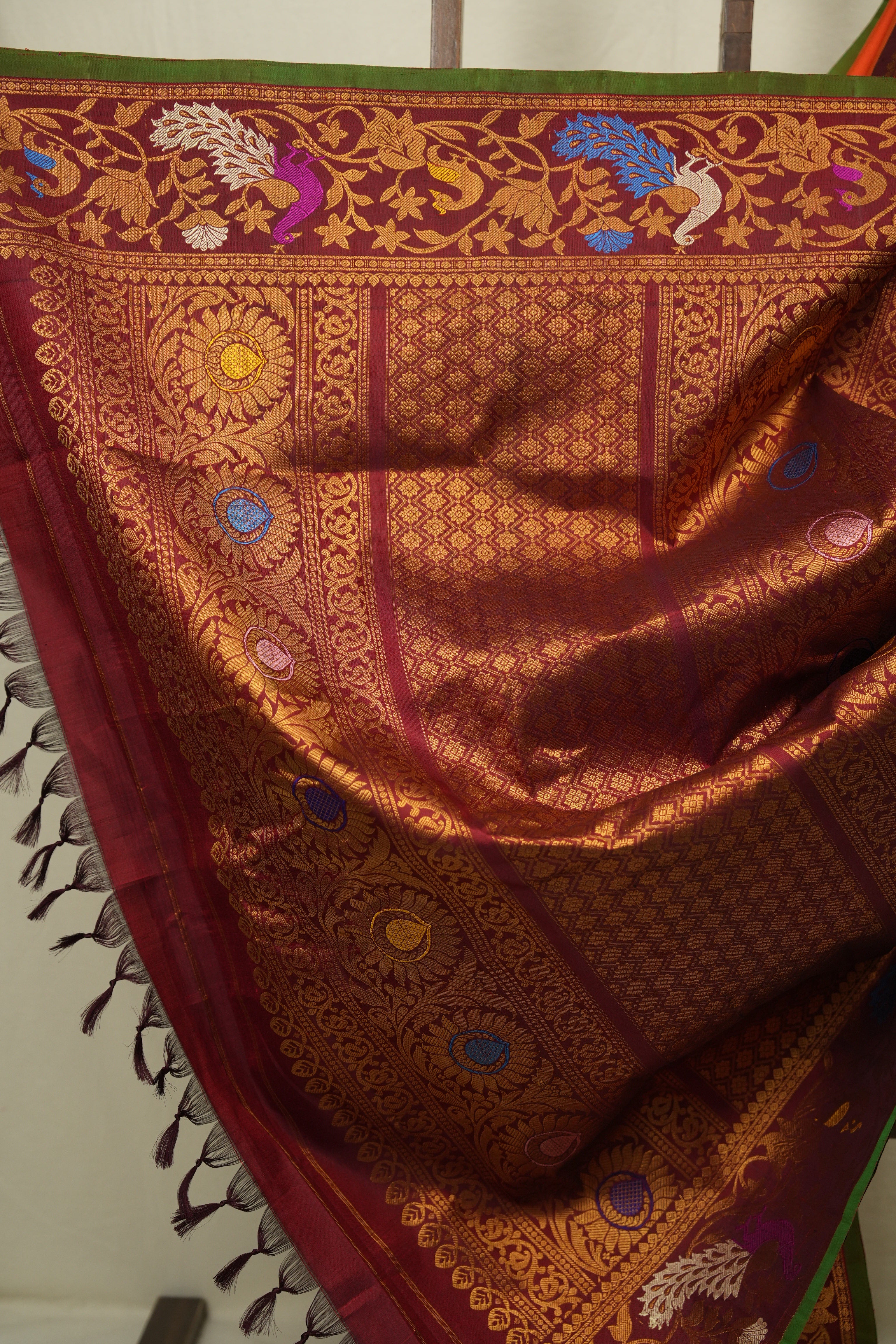 Orange Gadwal Silk Saree - SROGSS659