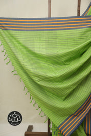 Parrot Green Cotton Ilkal Saree - SRPGCIS984
