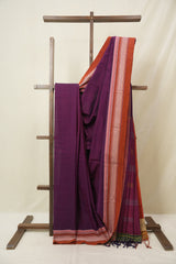 Purple Cotton Ilkal Saree - SRPCIS985