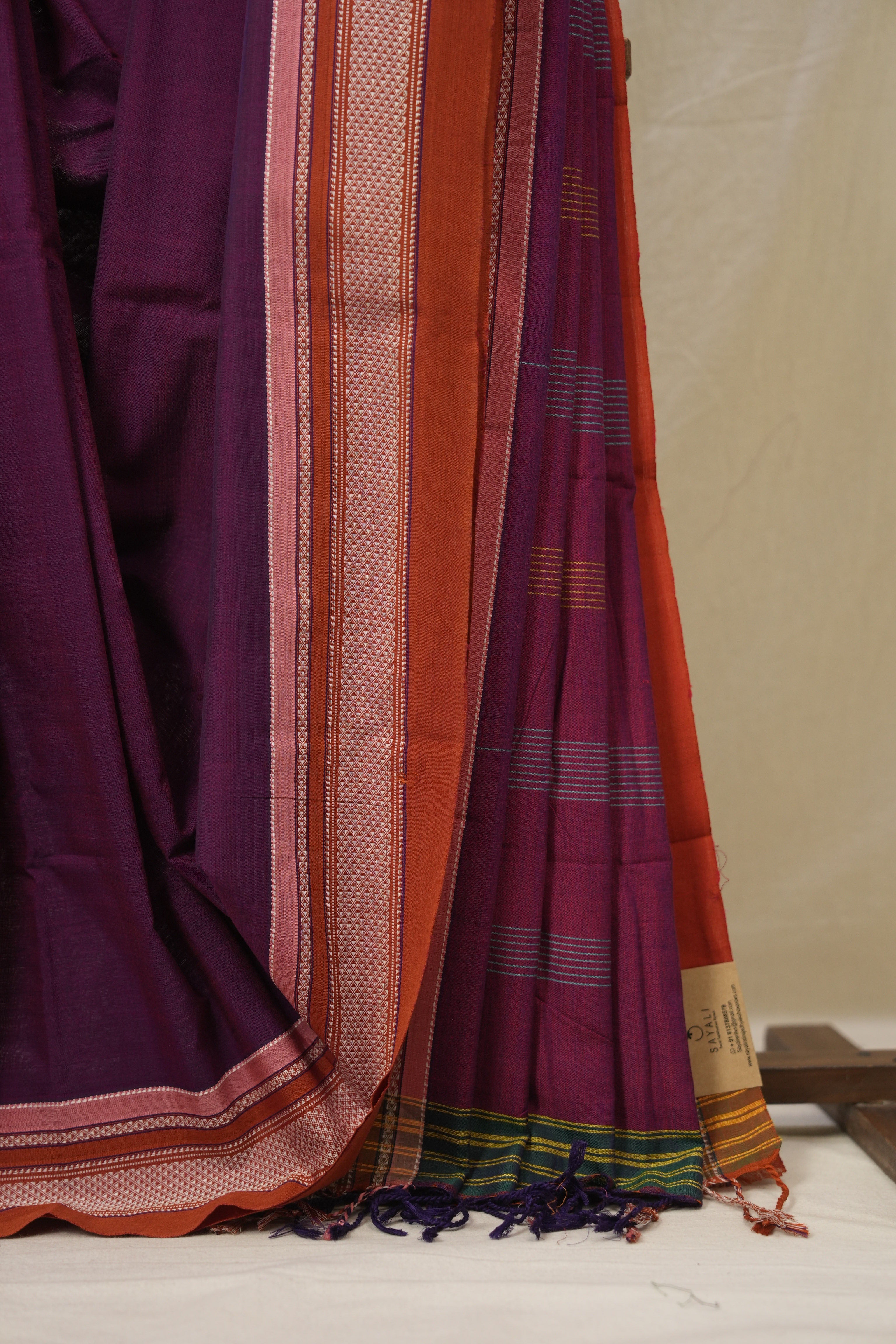 Purple Cotton Ilkal Saree - SRPCIS985