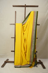 Yellow Plain Cotton Ilkal Saree (DEFECT)  - SRYCIS85-PI